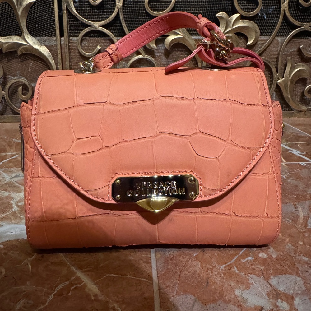 BRAND NEW Versace Croc-effect Leather Mini Bag